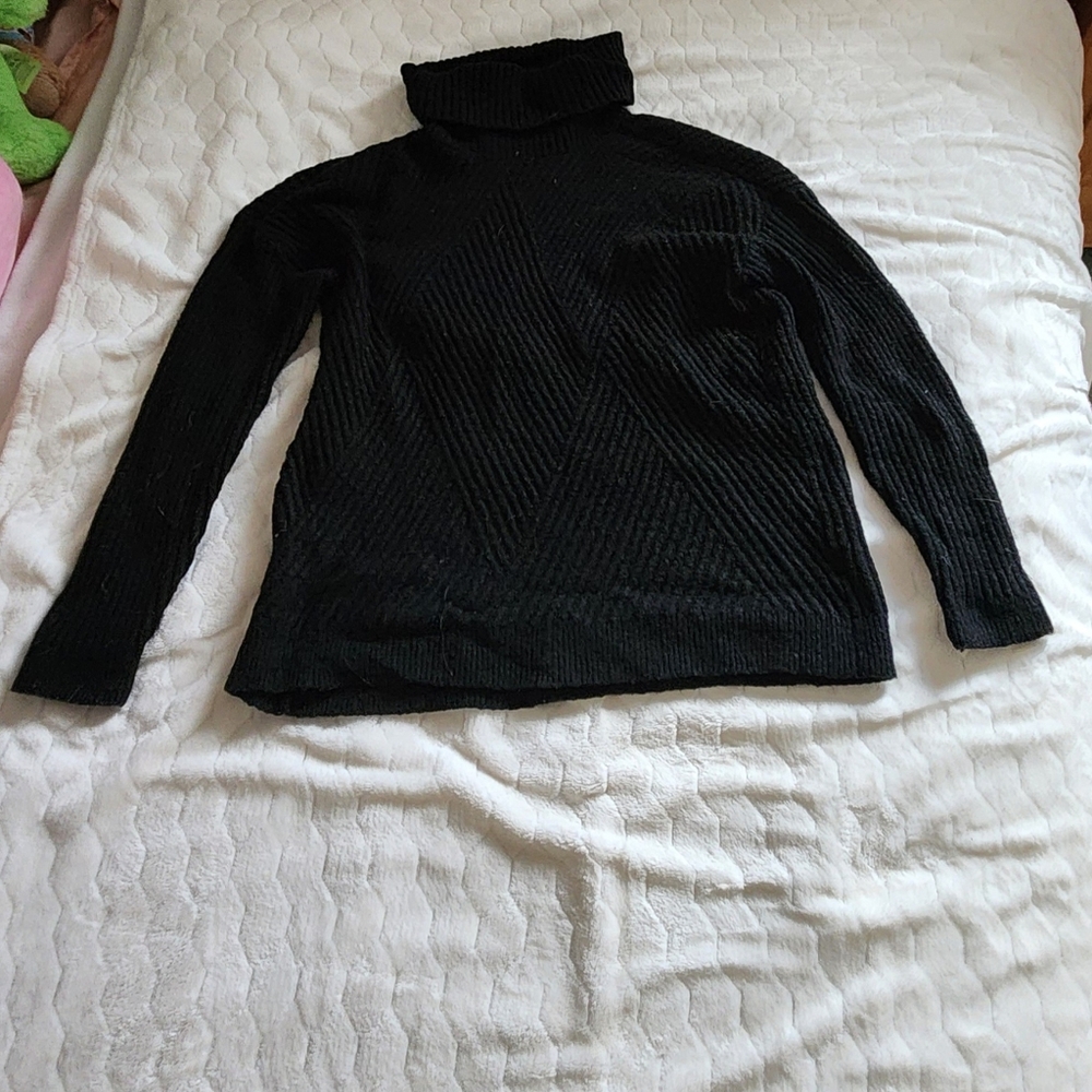 Black It's Our Time Turtle Neck Sweater